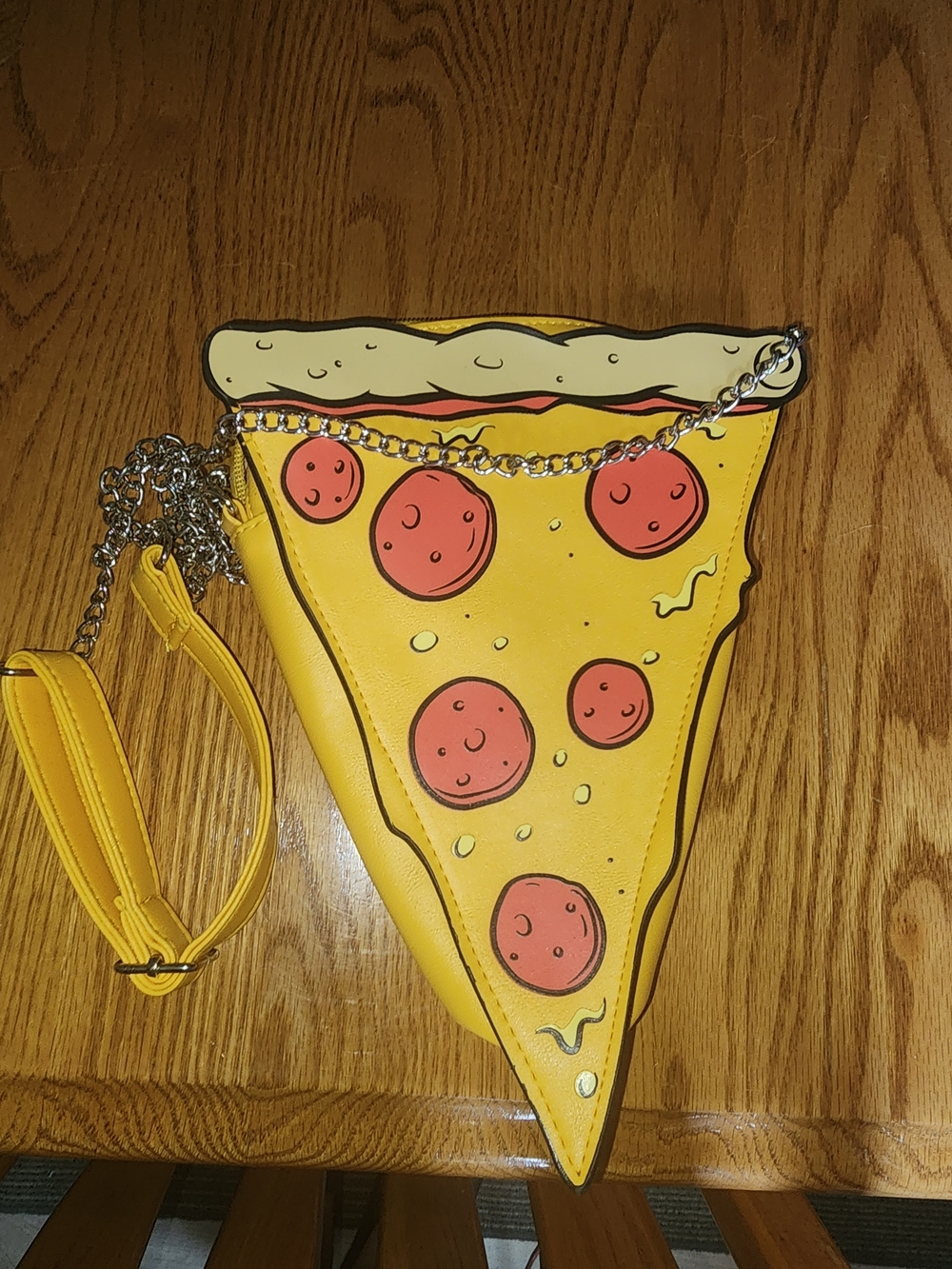 Nickelodeon Yellow Pizza Slice Crossbody Purse with Red Pepperoni